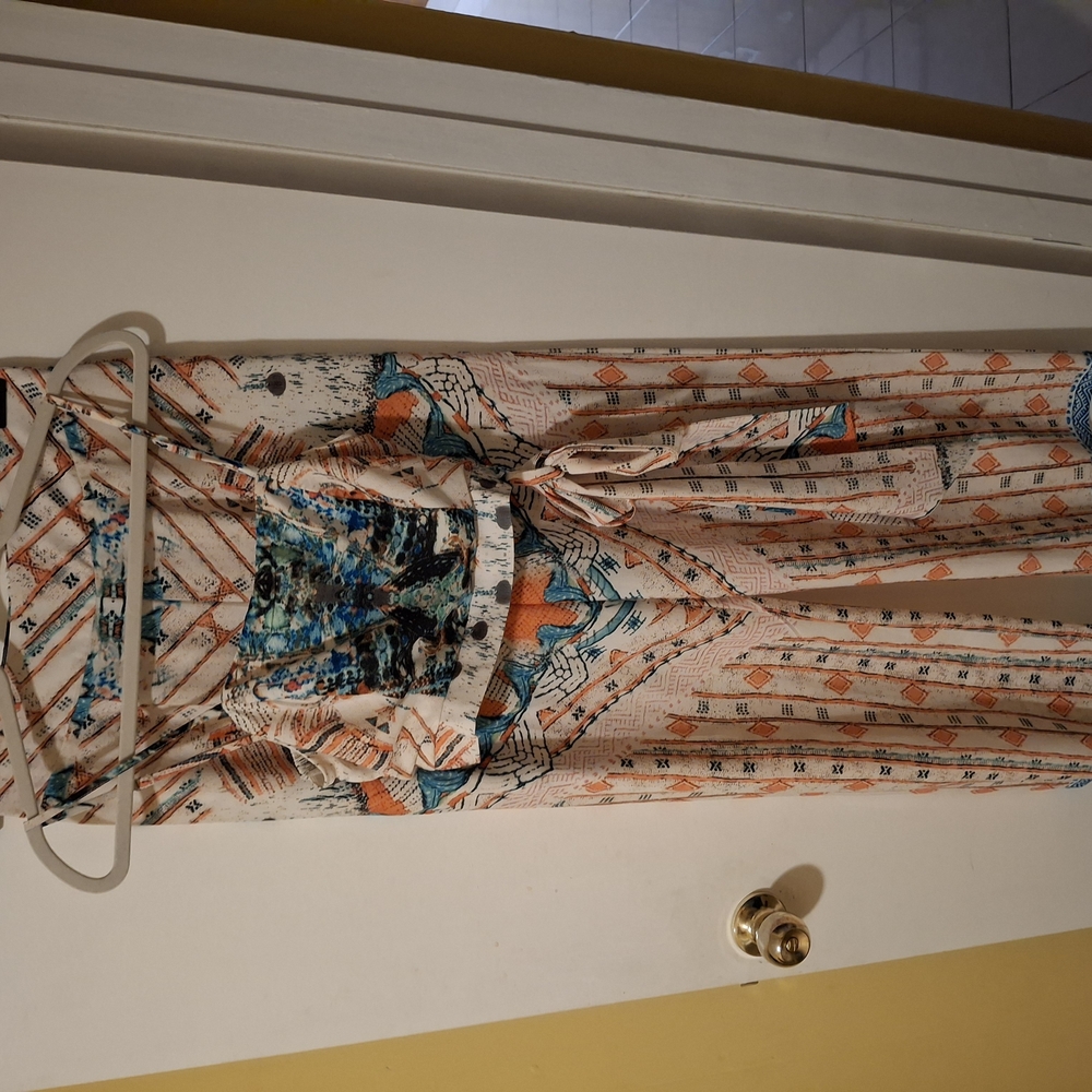Patterned Jumpsuit with Belt